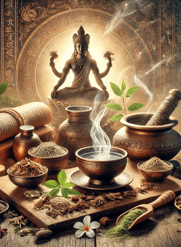 Ayurveda Nedir? Tarihi, Doshalar ve Kapsamlı Rehber 1 Ayurveda nedir sürecinde kullanılan şifalı bitkiler ve baharatlar görseli