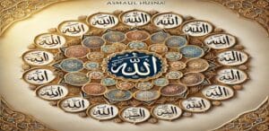 Esmaül hüsna terapisi nedir sorusunu anlatan Osmanlı hat sanatıyla yazılmış Allah'ın güzel isimleri