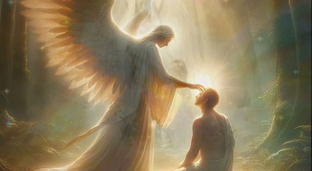 Melek Terapisi Nedir? Tarihi ve Spiritüel Temelleri 2 Melek terapisi nedir sorusunu anlatan koruyucu melek ışığı ve kanat siluetleri