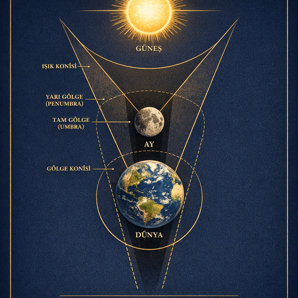 Ay Düğümleri (Kuzey-Güney) Nedir? Tarihi ve Astrolojik Anlamı 1 Ay düğümleri nedir sorusunu açıklayan tutulma hizalanma diyagramı