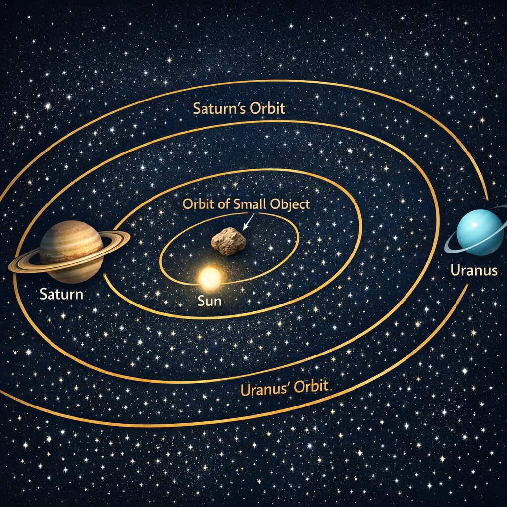 Chiron (Şiron) Mitolojisi ve Astrolojideki Anlamı Nedir? 3 Chiron şiron mitolojisi nedir sorusunun astronomik yanıtını gösteren Satürn-Uranüs yörünge diyagramı