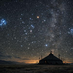 Eski Türk astrolojisi nedir sorusunu yanıtlayan yıldızlı bozkır gecesi görseli