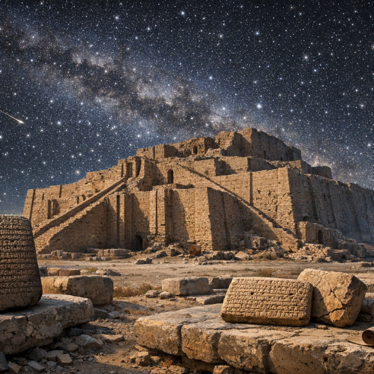 Sümer astrolojisinin gök tanrılarını gösteren tarihi görsel
