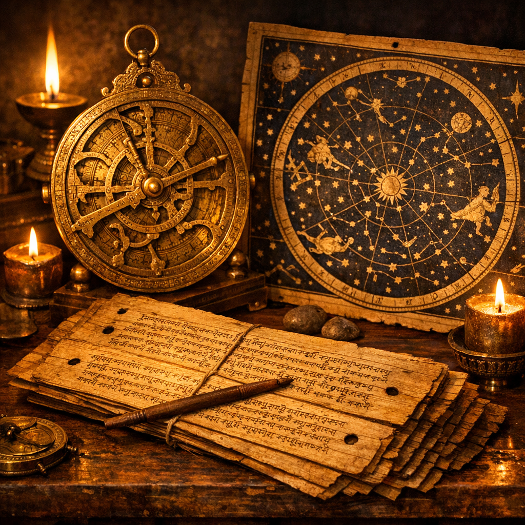 Vedik astrolojinin kökenini gösteren tarihi görsel