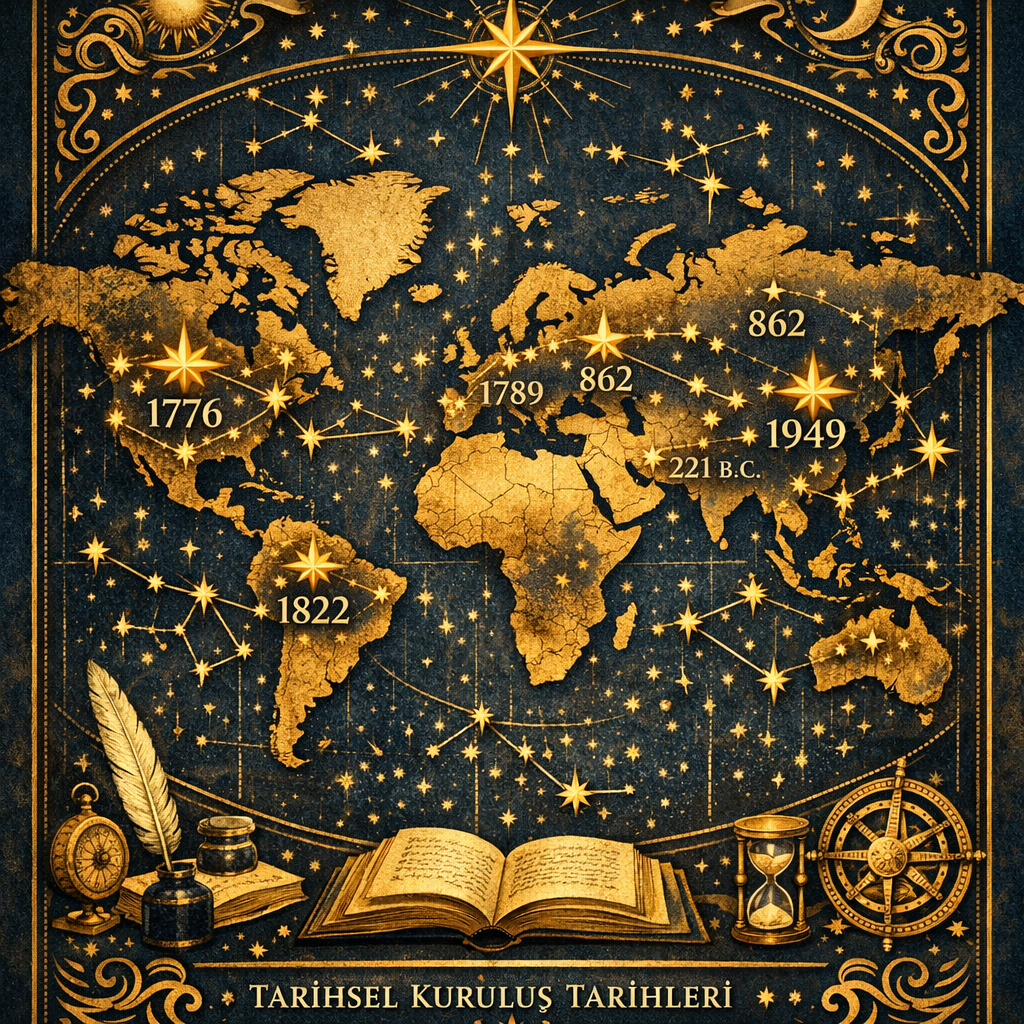 Mundane Astroloji (Dünya Astrolojisi) Nedir? Babil'deki Kraliyet Kökeni 1 Mundane astroloji nedir sorusuna görsel yanıt veren ülke haritası ve dünya astrolojisi kompozisyonu