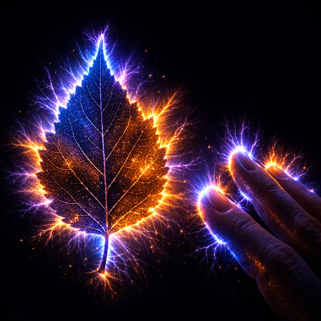 Aura Temizliği Nedir ve Bilimsel Bakış Açısı Nasıldır? 3 Kirlian fotoğrafçılığı tekniğiyle elde edilen elektriksel korona deşarjı görüntüsü örneği