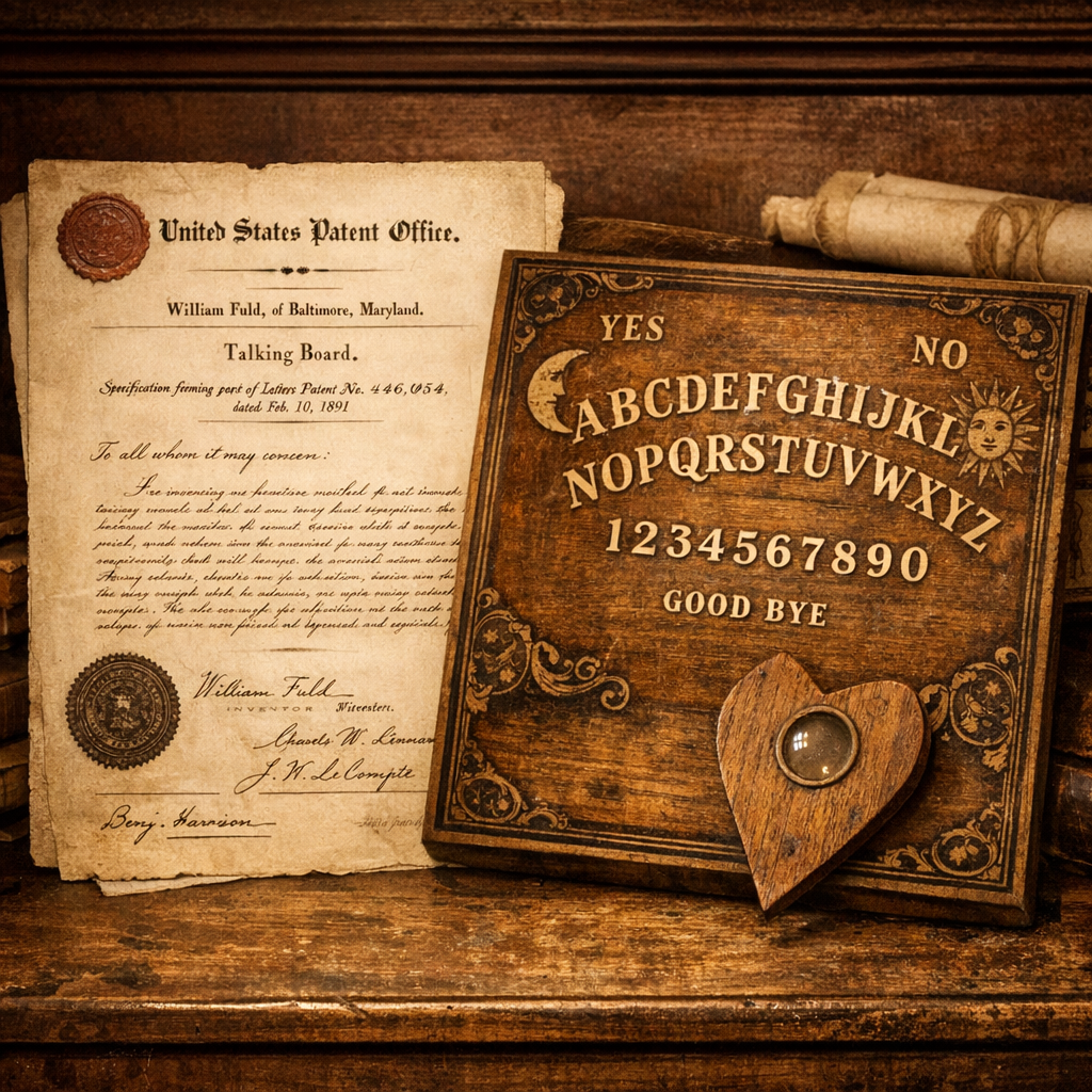 Ouija Tahtasının Tarihi ve Bilimsel Açıklaması Nedir? 3 Ouija tahtası tarihi bilimsel açıklaması kapsamında 1891 patent belgesini gösteren arşiv görseli