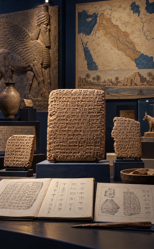 Büyü Bozma İnancının Tarihi: Antik Çağdan Günümüze 1 Maqlû ve Mezopotamya karşı-büyü metinlerini temsil eden çivi yazılı tablet ve arşiv görseli