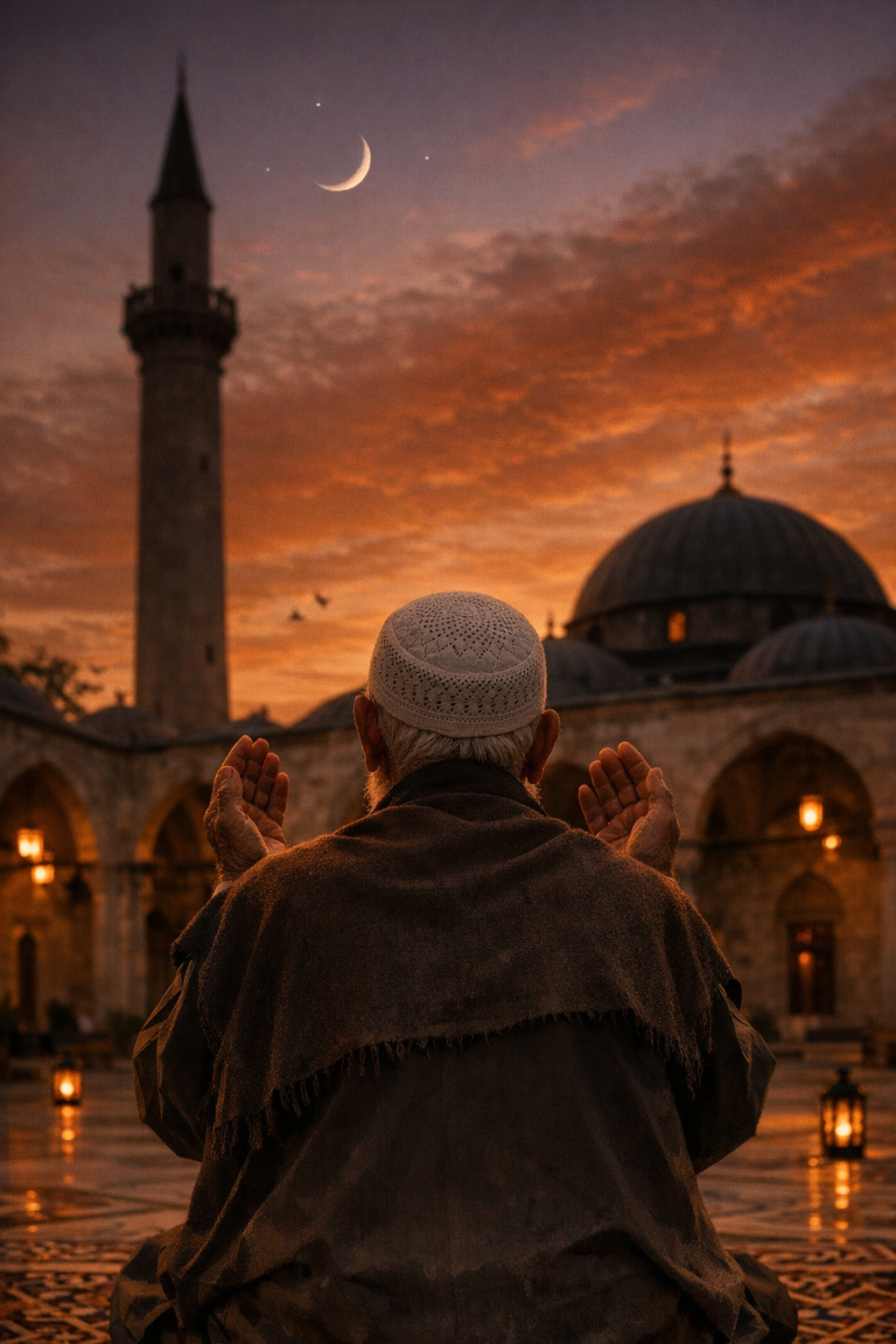 Büyü ile Din Arasındaki Fark: Antropoloji ve İslam 4 Büyü ile din arasındaki farkta duanın yerini simgeleyen cami avlusunda dua eden adam